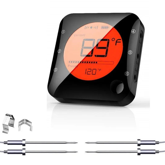 Bluetooth and Digital Meat Thermometer - 4 Probes